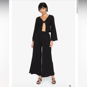 Callahan Zuri Knit Wide Leg Pants, XS, NWOT, Black